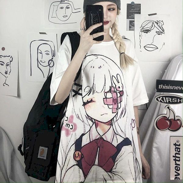 women's t-shirt anime girl image print women tshirts korean style t-shirts summer sweet fashion t shirts preppy couple clothes o-neck, White
women's t-shirt anime girl image print women tshirts korean style t-shirts summer sweet fashion t shirts preppy couple clothes o-neck, White