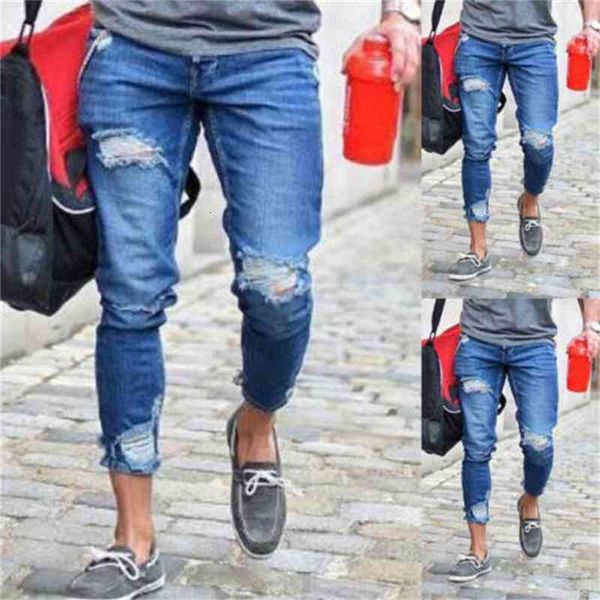 men's jeans fashion men ripped skinny biker destroyed frayed slim fit hole ankle length denim pant 6i3v, Blue
men's jeans fashion men ripped skinny biker destroyed frayed slim fit hole ankle length denim pant 6i3v, Blue
