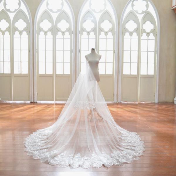 bridal veils voile mariage 3m one layer lace squeen ivory catherdal wedding veil long accessories veu de noiva, Black
bridal veils voile mariage 3m one layer lace squeen ivory catherdal wedding veil long accessories veu de noiva, Black