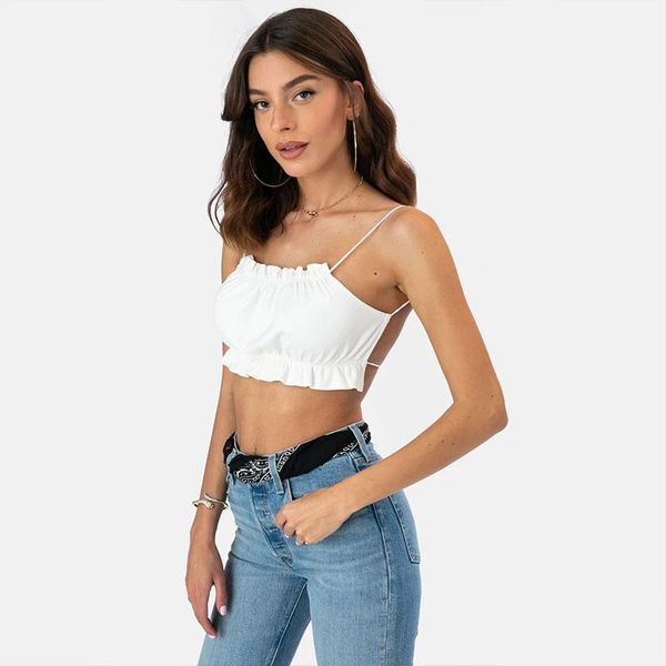 women's tanks & camis 2021 winter women crop club hollow out drawstring backless bandage female solid bodycon camisole, White
women's tanks & camis 2021 winter women crop club hollow out drawstring backless bandage female solid bodycon camisole, White