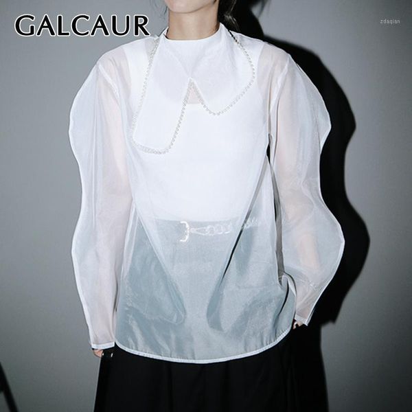 perspective patchwork women's blouse lapel elegant puff long sleeve office lady white blouses female 2021 fashion autumn & shirts
perspective patchwork women's blouse lapel elegant puff long sleeve office lady white blouses female 2021 fashion autumn & shirts