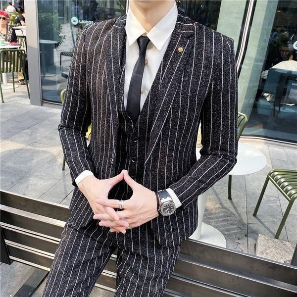 men's suits & blazers ( jacket + vest pants ) fashion boutique striped lattice men casual business three-piece suit groom wedding dress, White;black
men's suits & blazers ( jacket + vest pants ) fashion boutique striped lattice men casual business three-piece suit groom wedding dress, White;black