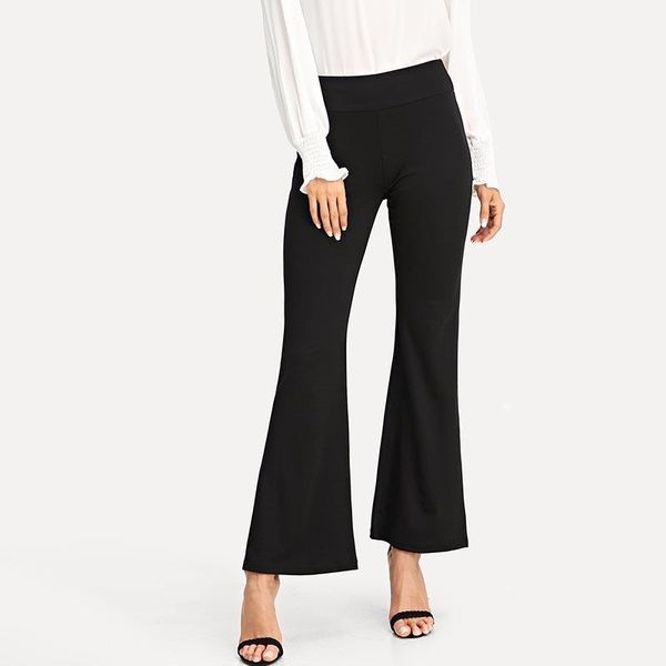 women's pants & capris black vintage solid flare leg woman elastic waist elegant spring autumn office lady workwear women trousers pant, Black;white
women's pants & capris black vintage solid flare leg woman elastic waist elegant spring autumn office lady workwear women trousers pant, Black;white
