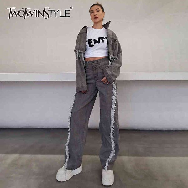 casual patchwork tassel set for women lapel long sleeve short high waist wide leg pants streetwear sets female 210423, White
casual patchwork tassel set for women lapel long sleeve short high waist wide leg pants streetwear sets female 210423, White