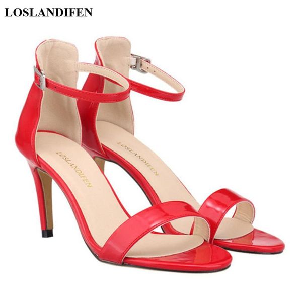 sandals patent leather concise women summer red black open toe female ankle buckle thin heels gladiator shoes party wedding pump
sandals patent leather concise women summer red black open toe female ankle buckle thin heels gladiator shoes party wedding pump
