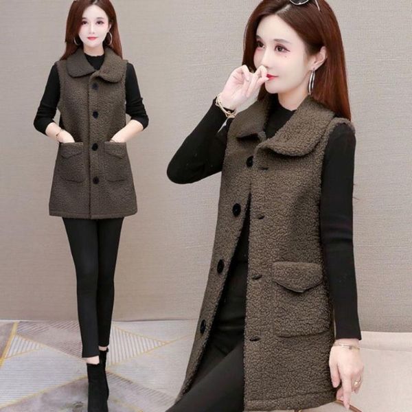 jacket vest autumn lamb female winter fleece coat chaleco mujer women's vests, Black;white
jacket vest autumn lamb female winter fleece coat chaleco mujer women's vests, Black;white