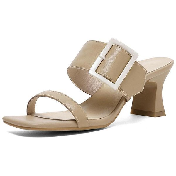 slippers punk thick heels women mules shoes metal buckle decoration genuine leather woman 2021 summer basic office lady sandals, Black
slippers punk thick heels women mules shoes metal buckle decoration genuine leather woman 2021 summer basic office lady sandals, Black