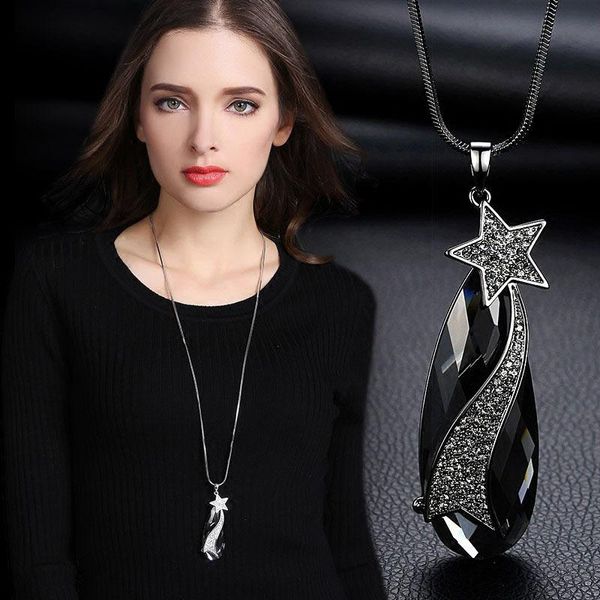 pendant necklaces temperamental fashion crystal water drop sweater chain mosaic rhinestone semi-precious stones avenue of stars necklace, Silver
pendant necklaces temperamental fashion crystal water drop sweater chain mosaic rhinestone semi-precious stones avenue of stars necklace, Silver
