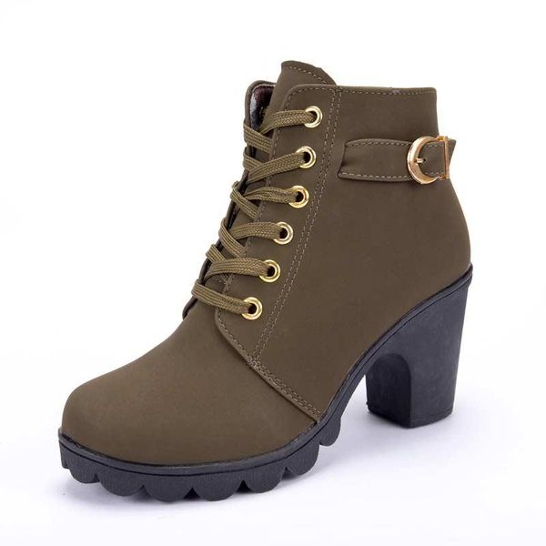 boots 2021 winter women solid platform buckle lace up ladies shoes pu leather heels plus size, Black
boots 2021 winter women solid platform buckle lace up ladies shoes pu leather heels plus size, Black
