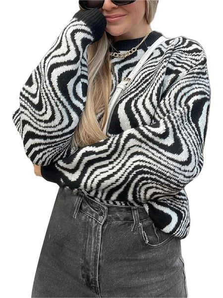 women's sweaters breathable girls long sleeve knitwear, autumn winter ladies creative water ripple round collar knitted casual loose s, White;black
women's sweaters breathable girls long sleeve knitwear, autumn winter ladies creative water ripple round collar knitted casual loose s, White;black