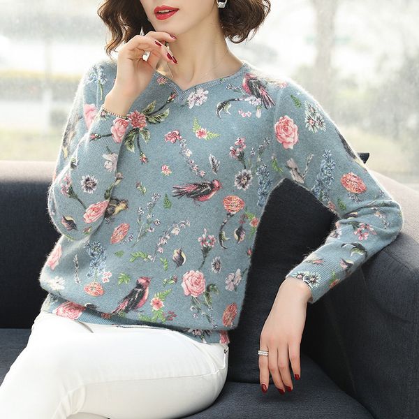 women's sweaters kqcz printed sweater women autumn winter fashion floral bird pattern pullover casual loose long sleeves 5xun, White;black
women's sweaters kqcz printed sweater women autumn winter fashion floral bird pattern pullover casual loose long sleeves 5xun, White;black