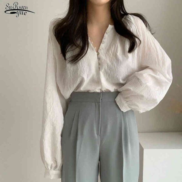 casual loose long sleeve women shirts elegant lantern solid blouse button white black female 12359 210508
casual loose long sleeve women shirts elegant lantern solid blouse button white black female 12359 210508