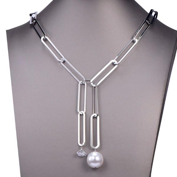 pendant necklaces luxury cubic zirconia link chain necklace pearl fashion jewelry for women statement accessories selling, Silver
pendant necklaces luxury cubic zirconia link chain necklace pearl fashion jewelry for women statement accessories selling, Silver