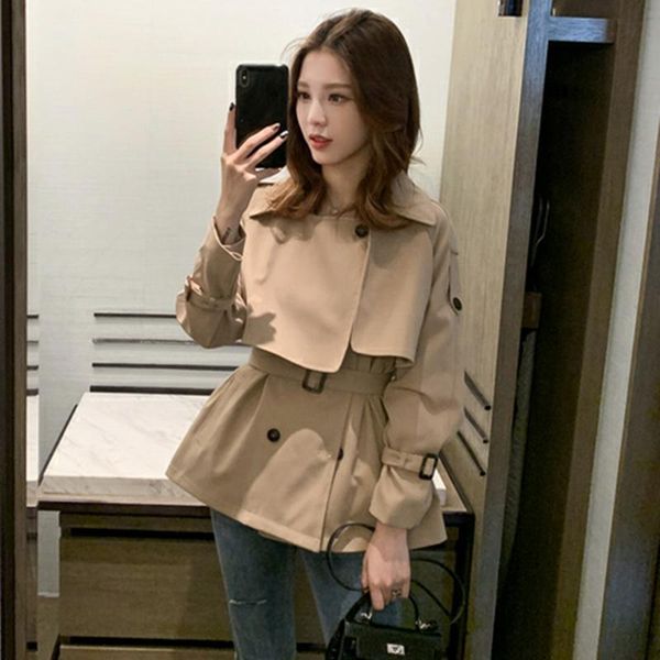 women's wool & blends cmaz 2021 autumn korean style british khaki wind-breaker loose small coat design blouse, Black
women's wool & blends cmaz 2021 autumn korean style british khaki wind-breaker loose small coat design blouse, Black