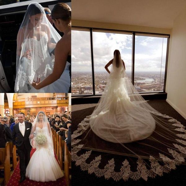 bridal veils luxury real image wedding two layers lace applique edge custom made long cathedral length 3 meters ve, Black
bridal veils luxury real image wedding two layers lace applique edge custom made long cathedral length 3 meters ve, Black