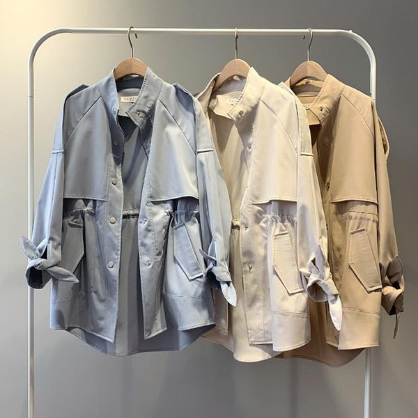 women's trench coats 2021 spring autumn women coat single breasted loose elastic waist korean casual harajuku long female m65, Tan;black
women's trench coats 2021 spring autumn women coat single breasted loose elastic waist korean casual harajuku long female m65, Tan;black