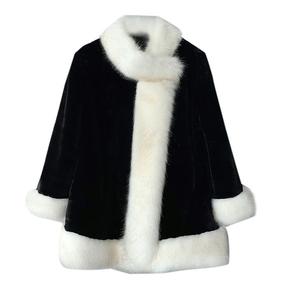 women's wool & blends winter plus size women faux fox fur collar hooded korean fashion shawl cape rabbit warm thick coat ladies ti, Black
women's wool & blends winter plus size women faux fox fur collar hooded korean fashion shawl cape rabbit warm thick coat ladies ti, Black