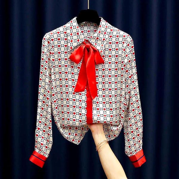 women's blouses & shirts plus size s-2xl designer chic long sleeve bow collar slim blouse women vintage printed clothing ls036, White
women's blouses & shirts plus size s-2xl designer chic long sleeve bow collar slim blouse women vintage printed clothing ls036, White