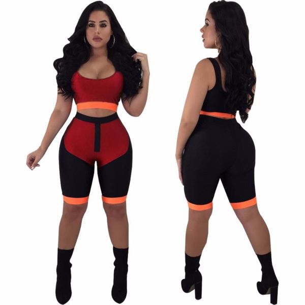 fitness suit color block splice 2 piece set lady summer tanks crop and skinny high waist knee length pants outfitte3478 women's tra, Gray
fitness suit color block splice 2 piece set lady summer tanks crop and skinny high waist knee length pants outfitte3478 women's tra, Gray