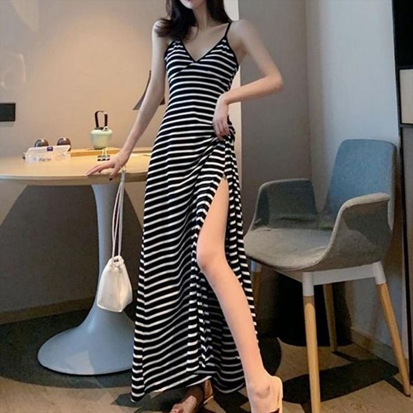 50%summer deep women dresses v neck backless solid color stripe print maxi sling for party, Black;gray
50%summer deep women dresses v neck backless solid color stripe print maxi sling for party, Black;gray