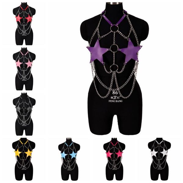 belts pentagonal chain leather punk straps chest stylish harness fashion body bondage gothic dance women rave wear, Black;brown
belts pentagonal chain leather punk straps chest stylish harness fashion body bondage gothic dance women rave wear, Black;brown