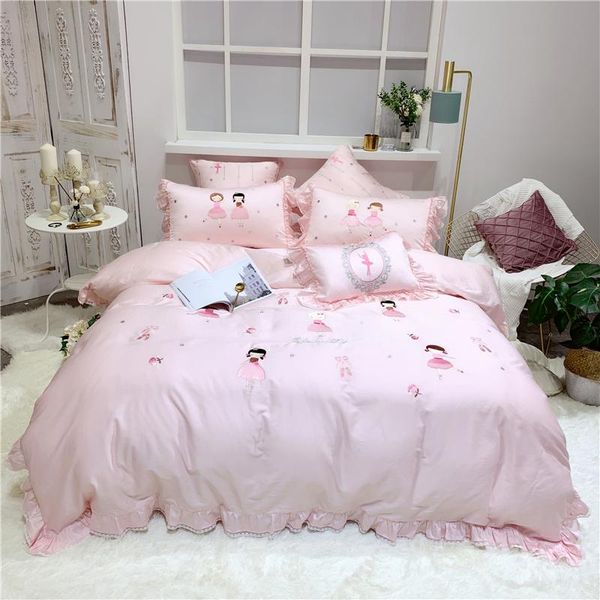 bedding sets luxury egypt cotton innocent young girl set embroidery ruffles duvet cover bed sheet twin  4/6/7pcs size king 
bedding sets luxury egypt cotton innocent young girl set embroidery ruffles duvet cover bed sheet twin  4/6/7pcs size king