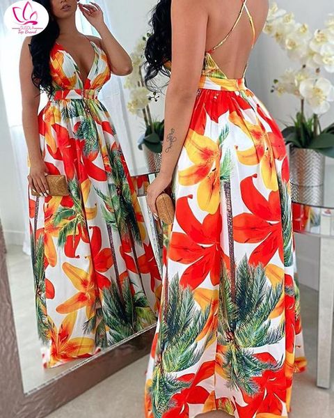casual dresses floral print backless maxi dress summer women fashion party elegant clothes, Black;gray
casual dresses floral print backless maxi dress summer women fashion party elegant clothes, Black;gray