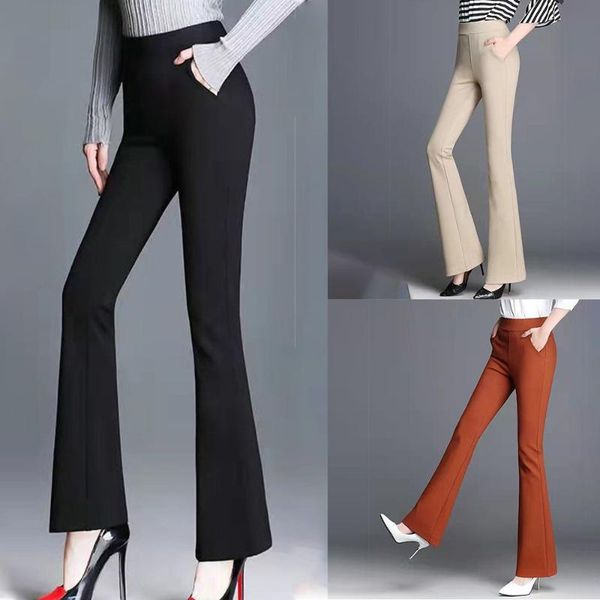 women's pants & capris oversize women solid micro-flared office ol trousers high-waist suit casual elegant fashion wear, Black;white
women's pants & capris oversize women solid micro-flared office ol trousers high-waist suit casual elegant fashion wear, Black;white