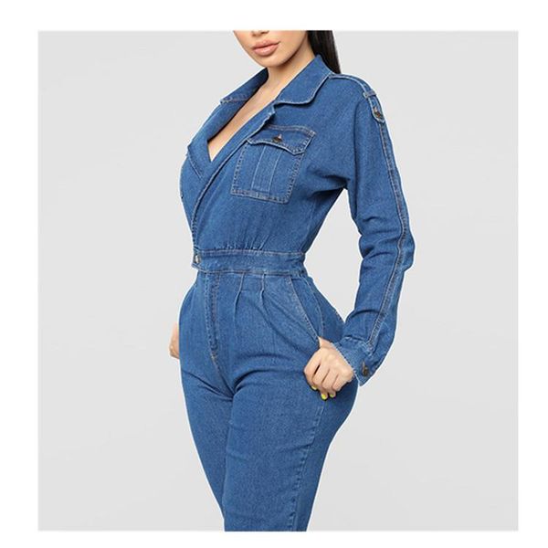 women's jumpsuits & rompers 2021 vintage jeans jumpsuit blue turn down collar long sleeve denim women casual bodysuits overalls, Black;white
women's jumpsuits & rompers 2021 vintage jeans jumpsuit blue turn down collar long sleeve denim women casual bodysuits overalls, Black;white