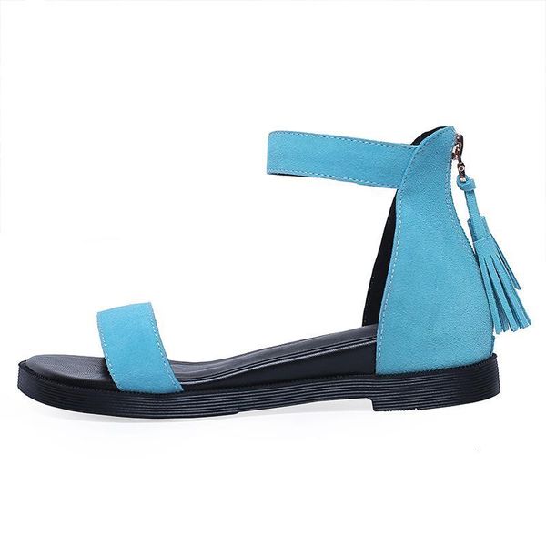 sandals ankle strap women fringe open toe flat shoes cow suede metal footwear fashion zipper summer n5i0, Black
sandals ankle strap women fringe open toe flat shoes cow suede metal footwear fashion zipper summer n5i0, Black