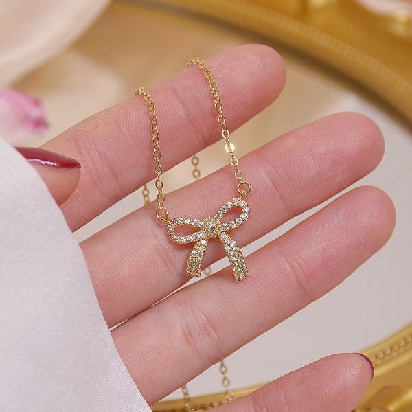 chains 2021 fashion brand jewelry elegant crystal bowknot pendant&necklaces for women delicate zirconia charm choker necklaces, Silver
chains 2021 fashion brand jewelry elegant crystal bowknot pendant&necklaces for women delicate zirconia charm choker necklaces, Silver
