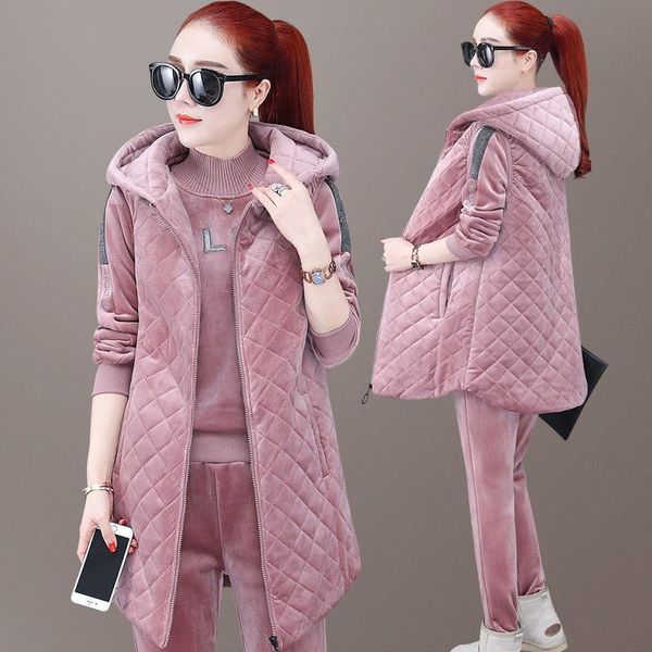 women's two piece pants autumn winter women 3 suits fashion elegant suit long sleeve + vest high waist three pieces set x537, White
women's two piece pants autumn winter women 3 suits fashion elegant suit long sleeve + vest high waist three pieces set x537, White