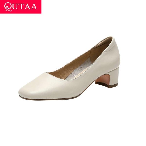 dress shoes qutaa 2021 genuine leather square med heel shallow women spring autumn pointed toe elegant ladies pumps size 34-40, Black
dress shoes qutaa 2021 genuine leather square med heel shallow women spring autumn pointed toe elegant ladies pumps size 34-40, Black