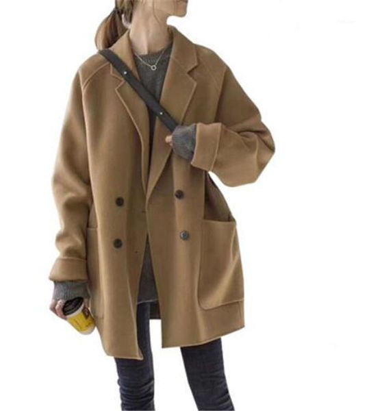 women's wool & blends women autumn and winter retro short double-sided cashmere all-match small woolen coat double-breasted jacket, Black
women's wool & blends women autumn and winter retro short double-sided cashmere all-match small woolen coat double-breasted jacket, Black