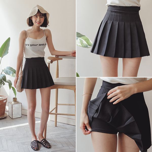 spring summer women's wear japan and south korea college high waist a-line pleated tennis half short skirt, Black
spring summer women's wear japan and south korea college high waist a-line pleated tennis half short skirt, Black