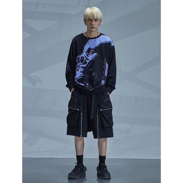 men's hoodies & sweatshirts long sleeve esdr robot print loose pullover streetwear edr-0596, Black
men's hoodies & sweatshirts long sleeve esdr robot print loose pullover streetwear edr-0596, Black