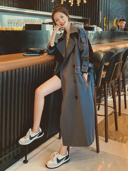fashion fall /autumn casual single-breasted splicing simple classic long trench coat with belt chic female windbreaker, Tan;black
fashion fall /autumn casual single-breasted splicing simple classic long trench coat with belt chic female windbreaker, Tan;black
