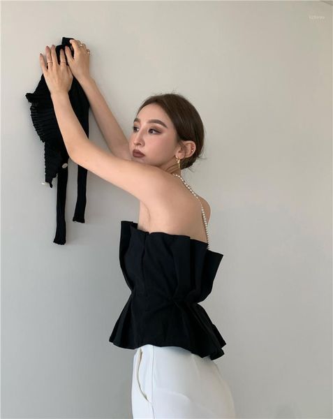camisoles & tanks strapless tank women wear ruffle design outside in summer, Black;white
camisoles & tanks strapless tank women wear ruffle design outside in summer, Black;white