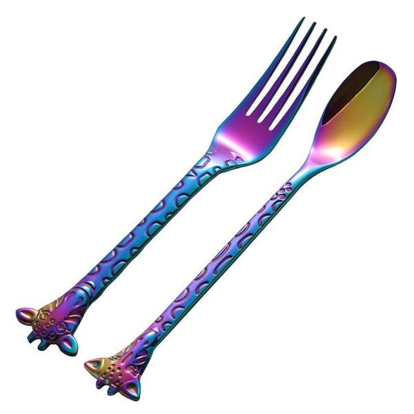 forks 2pcs dessert spoon and fork set stainless steel mixing cartoon cake teaspoon for home restaurant (colorful)
forks 2pcs dessert spoon and fork set stainless steel mixing cartoon cake teaspoon for home restaurant (colorful)