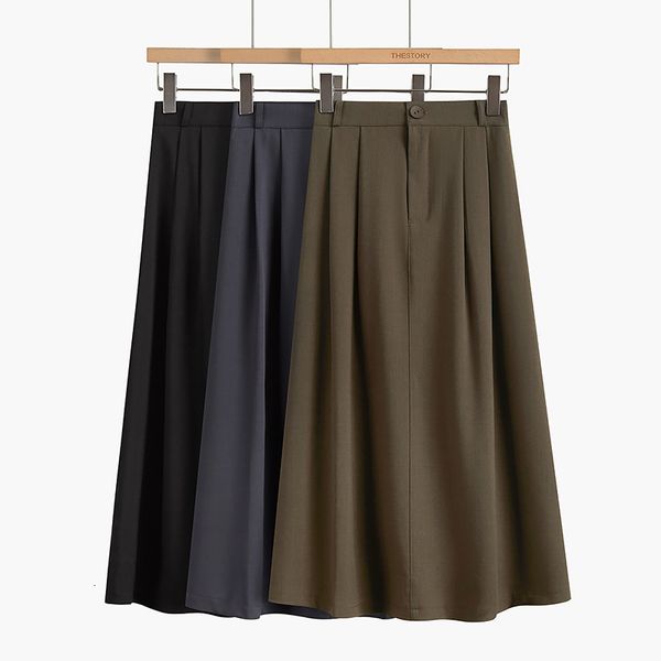 skirts autumn korean style a-line pleated full skirt elastic waist zipper solid classic polyester mid-calf long skirts, Black
skirts autumn korean style a-line pleated full skirt elastic waist zipper solid classic polyester mid-calf long skirts, Black