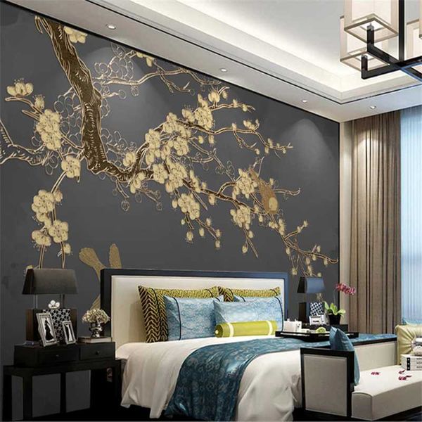 wallpapers wellyu custom large-scale mural beautiful hand-painted chinese style flower and bird golden relief line sofa background wall
wallpapers wellyu custom large-scale mural beautiful hand-painted chinese style flower and bird golden relief line sofa background wall