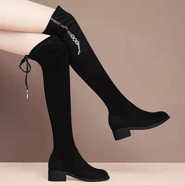 boots over the knee mid heel back lace up long tube women's casual 2021 autumn fashion platform motorcycle, Black
boots over the knee mid heel back lace up long tube women's casual 2021 autumn fashion platform motorcycle, Black