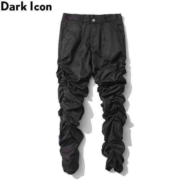 elastic legs street fashion men's pants full length plain pleated pants for men trousers black white 210603
elastic legs street fashion men's pants full length plain pleated pants for men trousers black white 210603