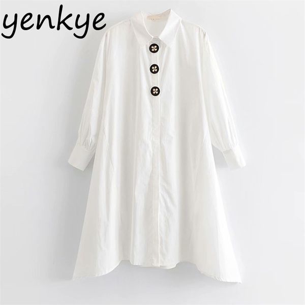 fall women front button white dress long sleeve lapel collar knee length casual autumn cotton streetwear plus size 210514, Black;gray
fall women front button white dress long sleeve lapel collar knee length casual autumn cotton streetwear plus size 210514, Black;gray