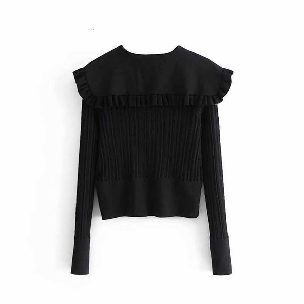 women's knits & tees spring stylish lapel splice ruffles knitting single breasted cardigan sweater woman long sleeve jum yemo, White
women's knits & tees spring stylish lapel splice ruffles knitting single breasted cardigan sweater woman long sleeve jum yemo, White