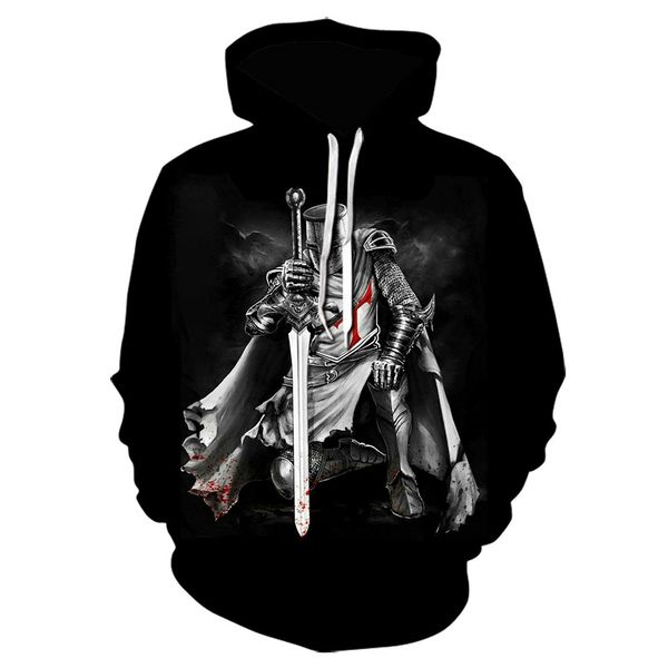 men's hoodies summer t-shirt medieval armor 3d digital printing hoodie templar guard, Black
men's hoodies summer t-shirt medieval armor 3d digital printing hoodie templar guard, Black