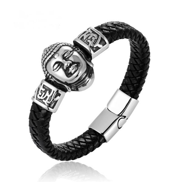 charm bracelets bobasi chinese style amitabha genuine leather bracelet bangles men vintage punk cowhide stainless steel jewelry, Golden;silver
charm bracelets bobasi chinese style amitabha genuine leather bracelet bangles men vintage punk cowhide stainless steel jewelry, Golden;silver