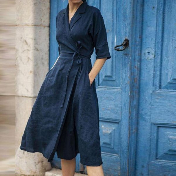 party dresses autumn half sleeve cotton linen dress vestido elegant women lapel wrap lace-up solid pocket female casual long, White;black
party dresses autumn half sleeve cotton linen dress vestido elegant women lapel wrap lace-up solid pocket female casual long, White;black