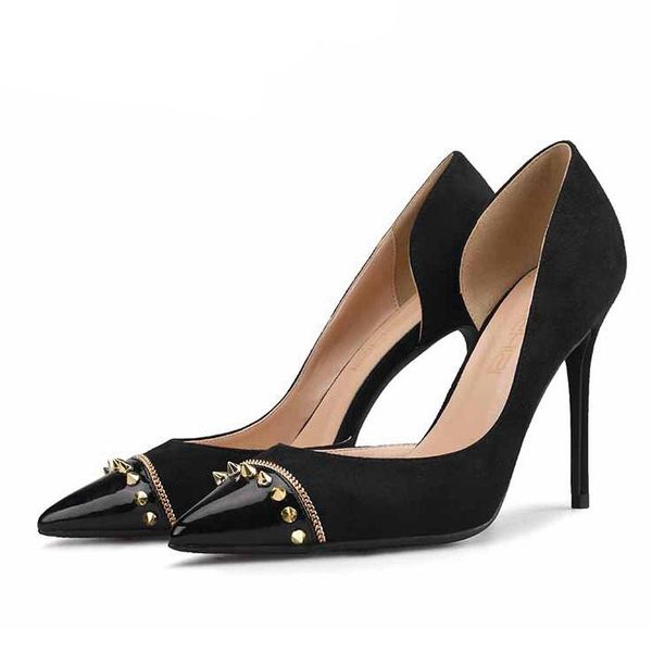 fashion rivet pumps female high heel sweet slip on pointed toe shoes ladies casual spring big size leather h0013 dress, Black
fashion rivet pumps female high heel sweet slip on pointed toe shoes ladies casual spring big size leather h0013 dress, Black