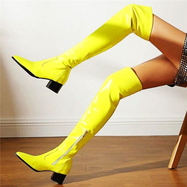 boots thigh high women's patent leather pointed toe over the knee low heel riding party shoes 33 34-43, Black
boots thigh high women's patent leather pointed toe over the knee low heel riding party shoes 33 34-43, Black